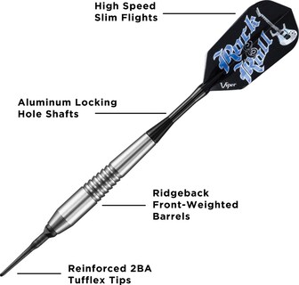 Foto 3 | Darts Viper Underground Rock & Roll De Punta Blanda, 18 G - Venta Internacional.