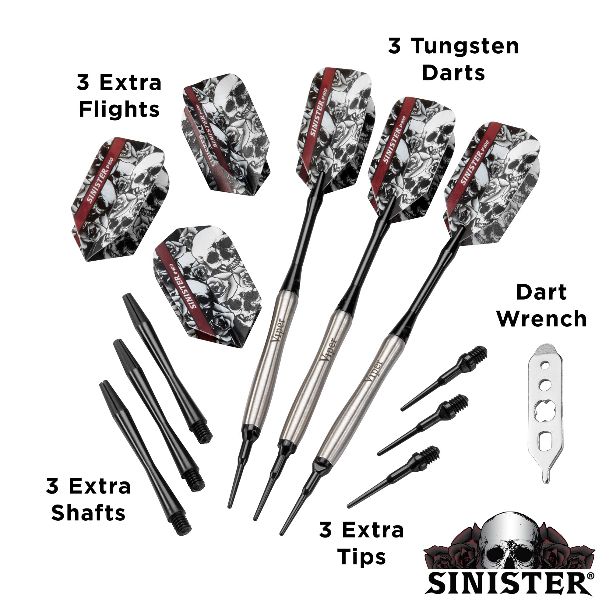 Foto 4 pulgar | Barril Contorneado Darts Viper, 18 G, Tungsteno Con Accesorios, Plateado - Venta Internacional.