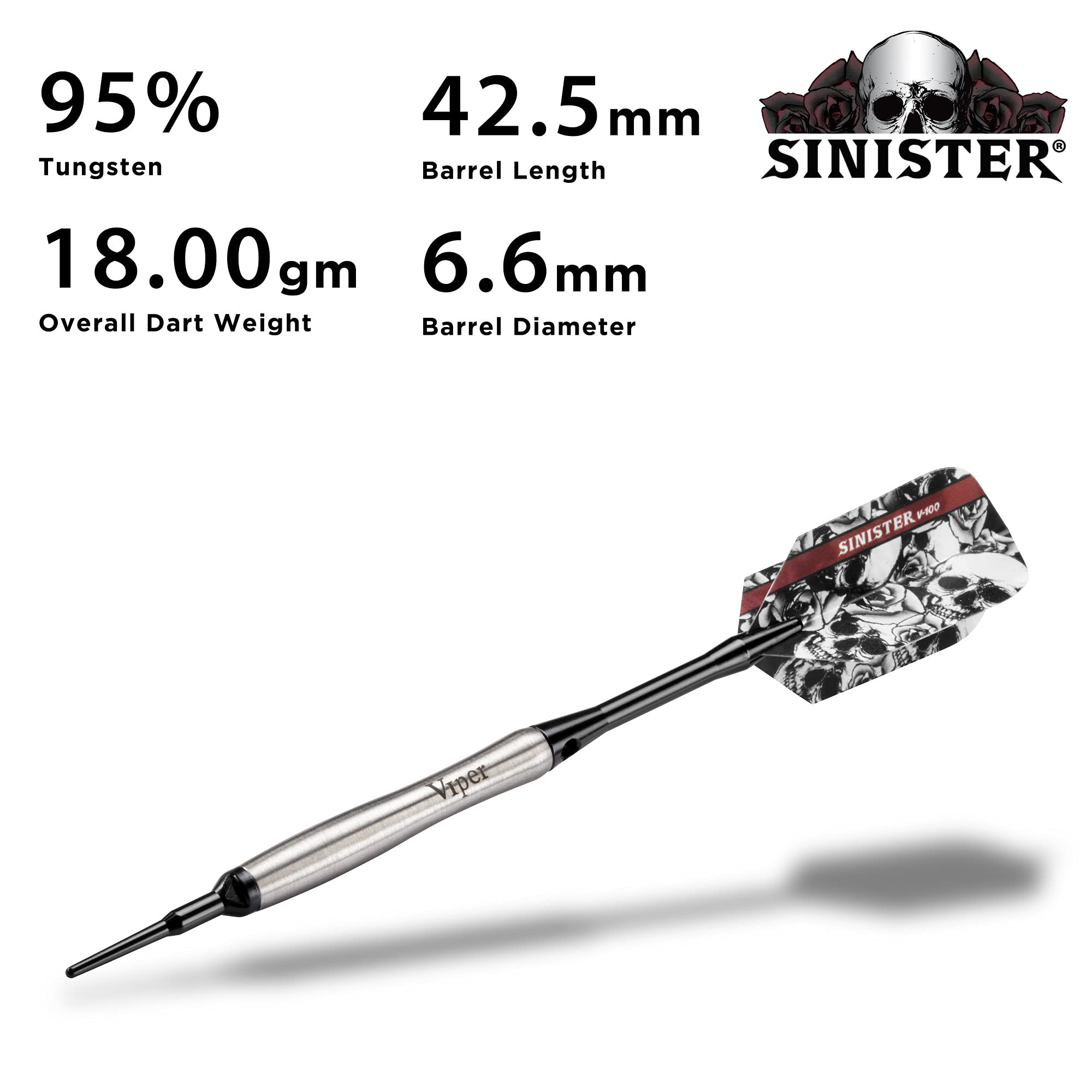 Foto 5 | Barril Contorneado Darts Viper, 18 G, Tungsteno Con Accesorios, Plateado - Venta Internacional.