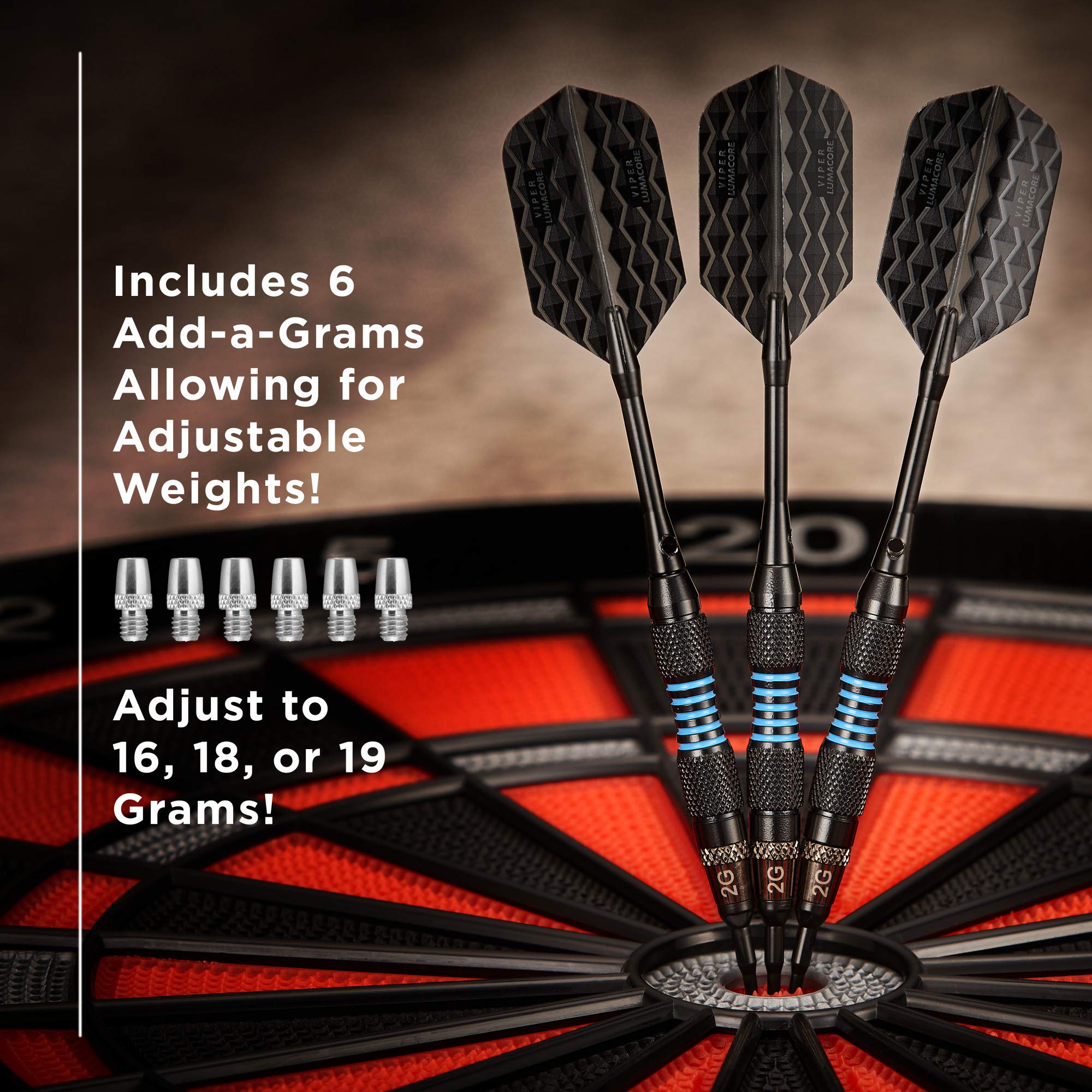 Foto 3 pulgar | Darts Viper Bobcat, Peso Ajustable, Punta Blanda, 16-19 G, Con Funda - Venta Internacional.