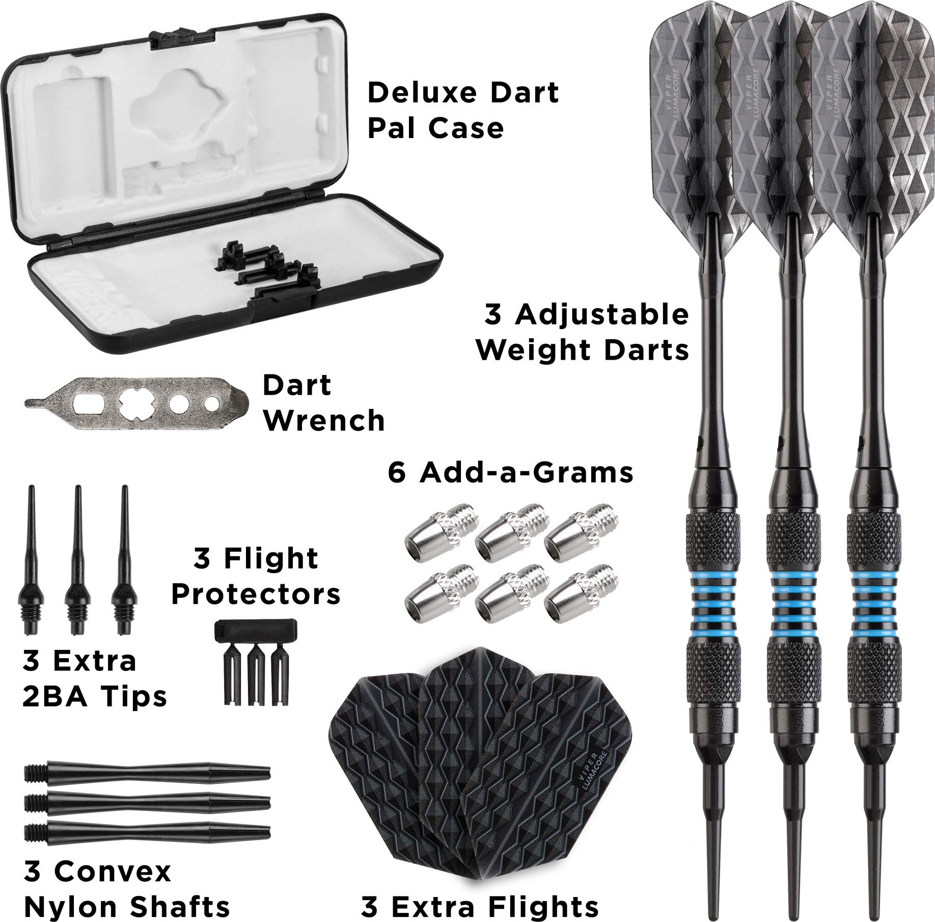 Foto 5 pulgar | Darts Viper Bobcat, Peso Ajustable, Punta Blanda, 16-19 G, Con Funda - Venta Internacional.