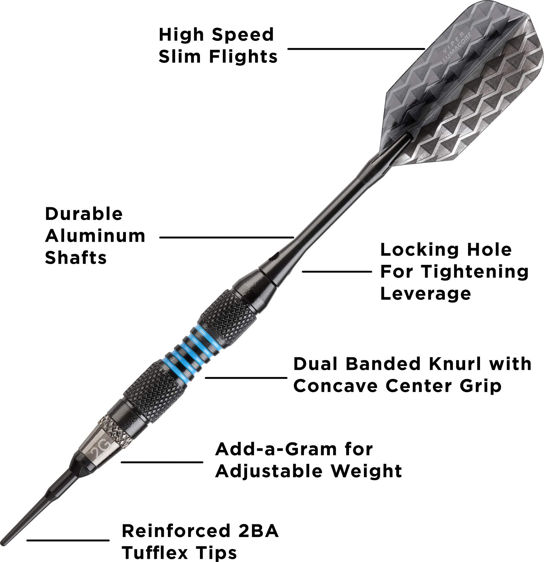 Foto 7 pulgar | Darts Viper Bobcat, Peso Ajustable, Punta Blanda, 16-19 G, Con Funda - Venta Internacional.