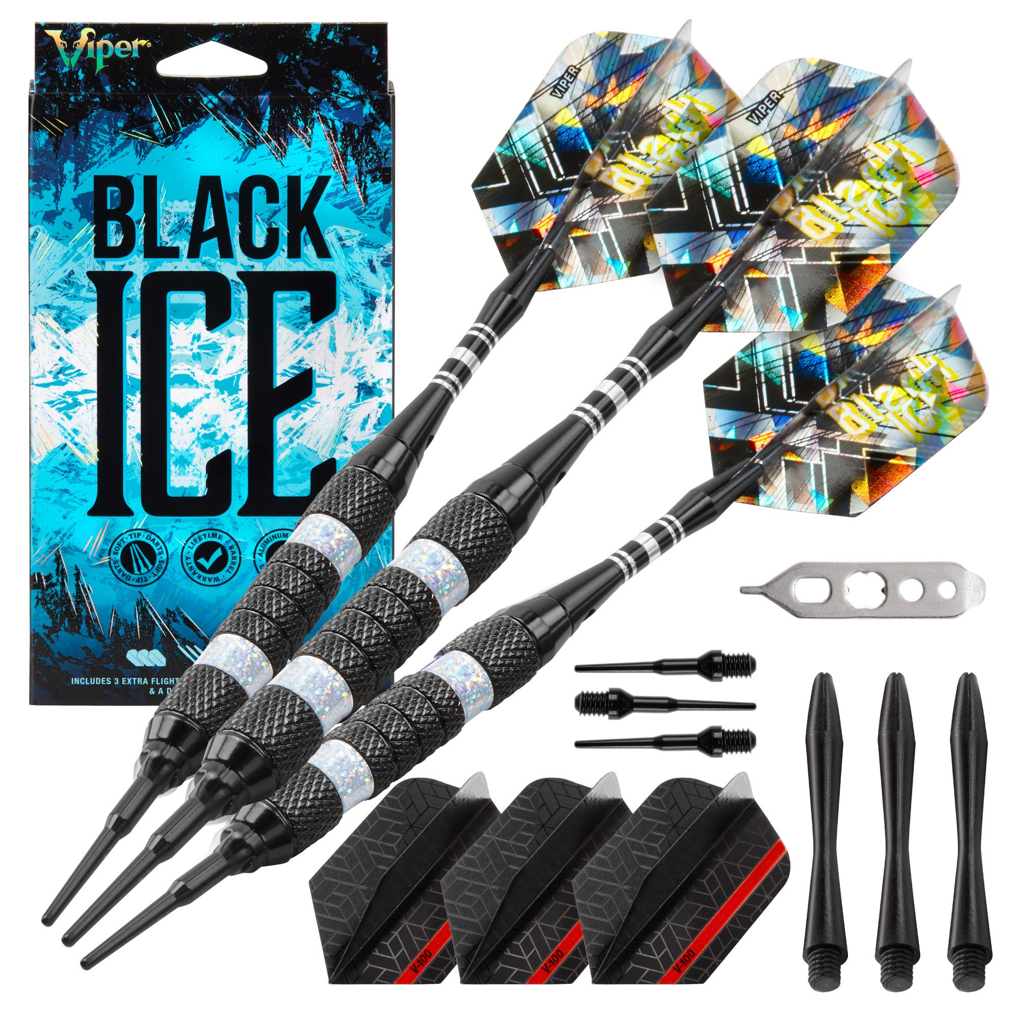 Foto 2 pulgar | Darts Viper Black Ice Soft Tip, 18 G, Con Anillos Plateados - Venta Internacional.