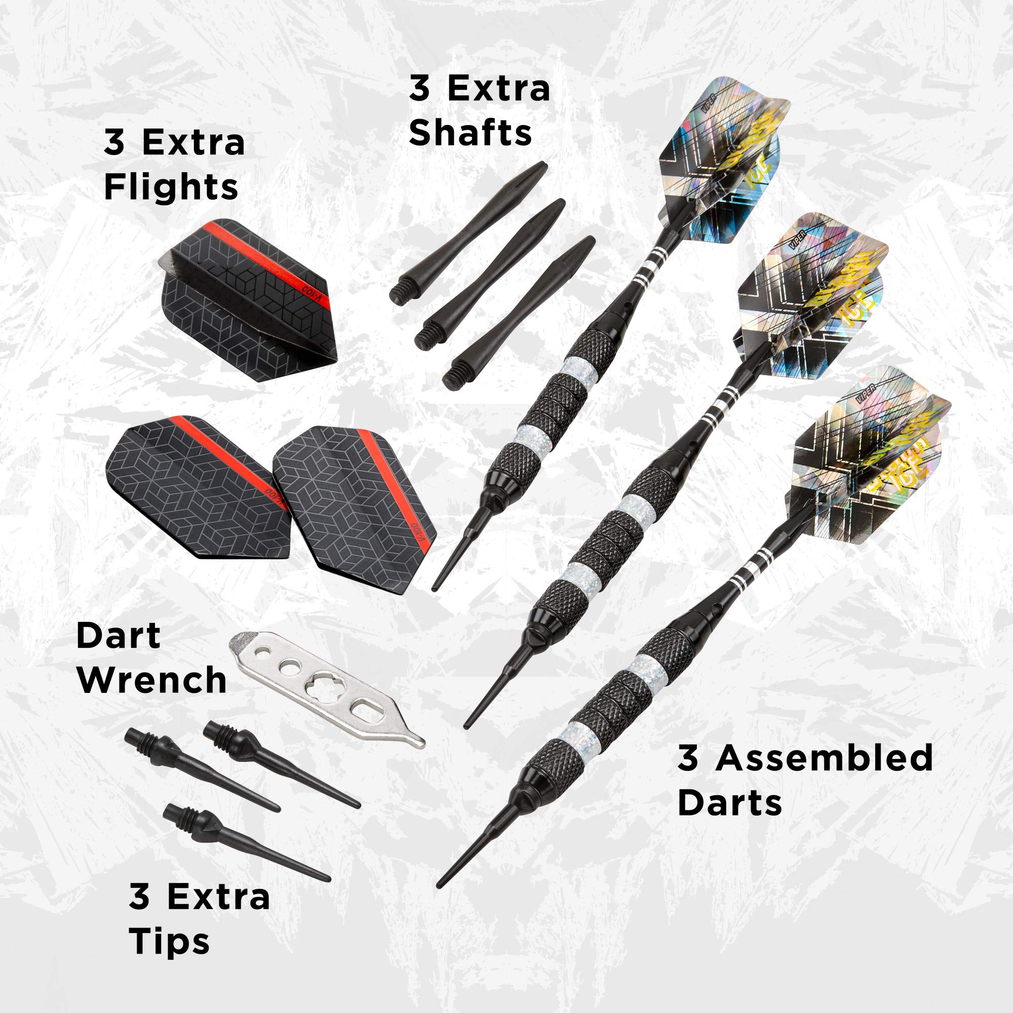 Foto 5 pulgar | Darts Viper Black Ice Soft Tip, 18 G, Con Anillos Plateados - Venta Internacional.