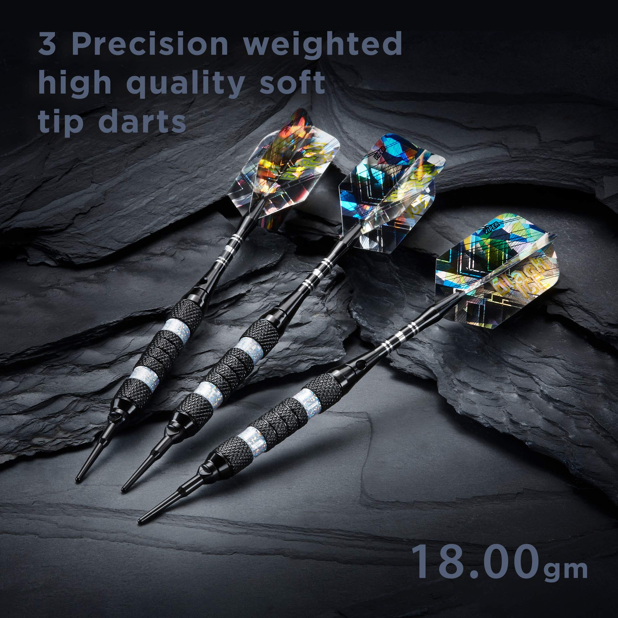 Foto 7 pulgar | Darts Viper Black Ice Soft Tip, 18 G, Con Anillos Plateados - Venta Internacional.