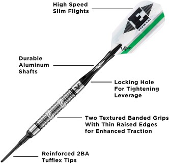 Foto 3 | Barril Darts Viper Ringed De Tungsteno Y Níquel De 18 G Con Funda - Venta Internacional.