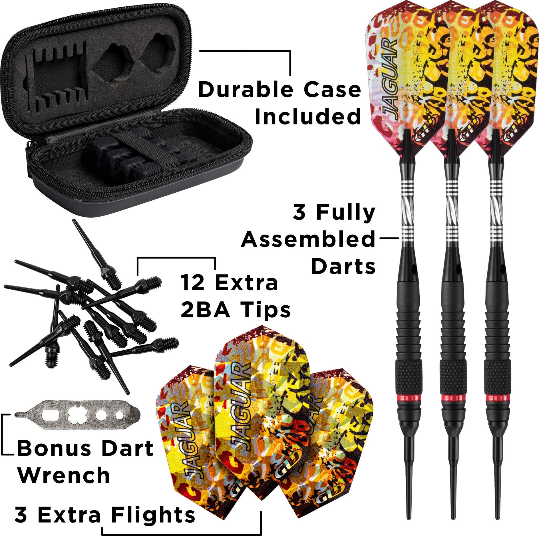 Foto 6 pulgar | Darts Viper Jaguar 80, Punta Blanda De Tungsteno, 18 G, Con Funda Para Adulto - Venta Internacional.