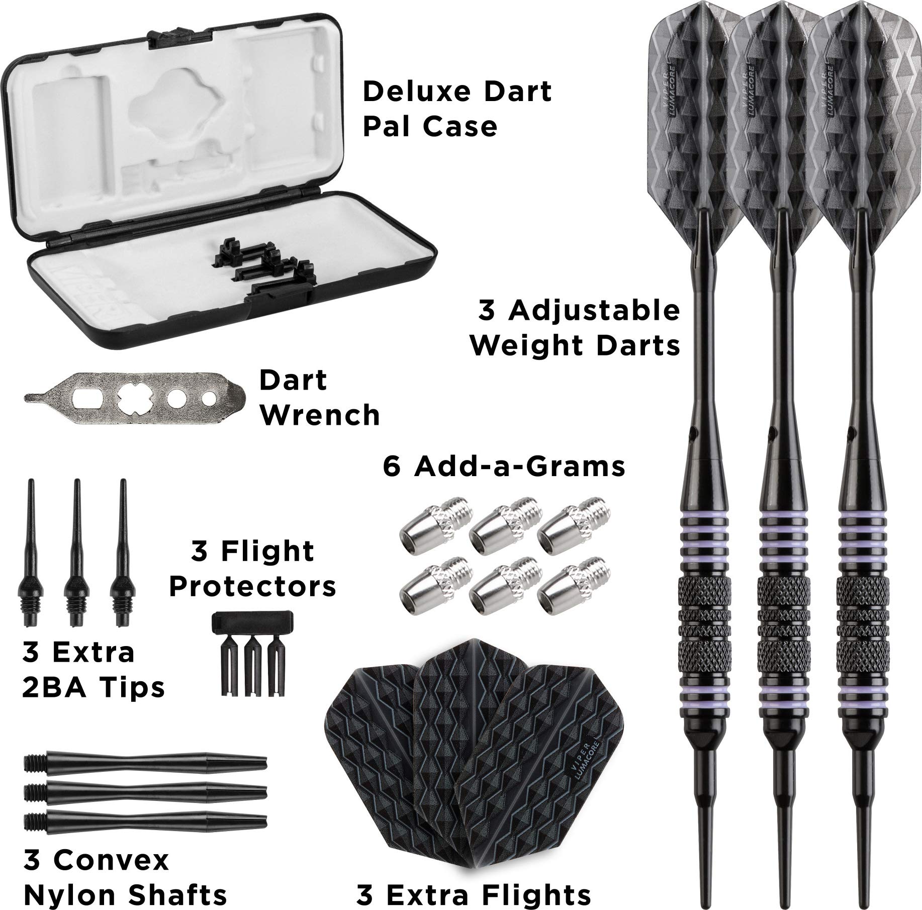 Foto 5 pulgar | Darts Viper Bobcat, Peso Ajustable, Punta Blanda, 16-18 G, Con Funda - Venta Internacional.