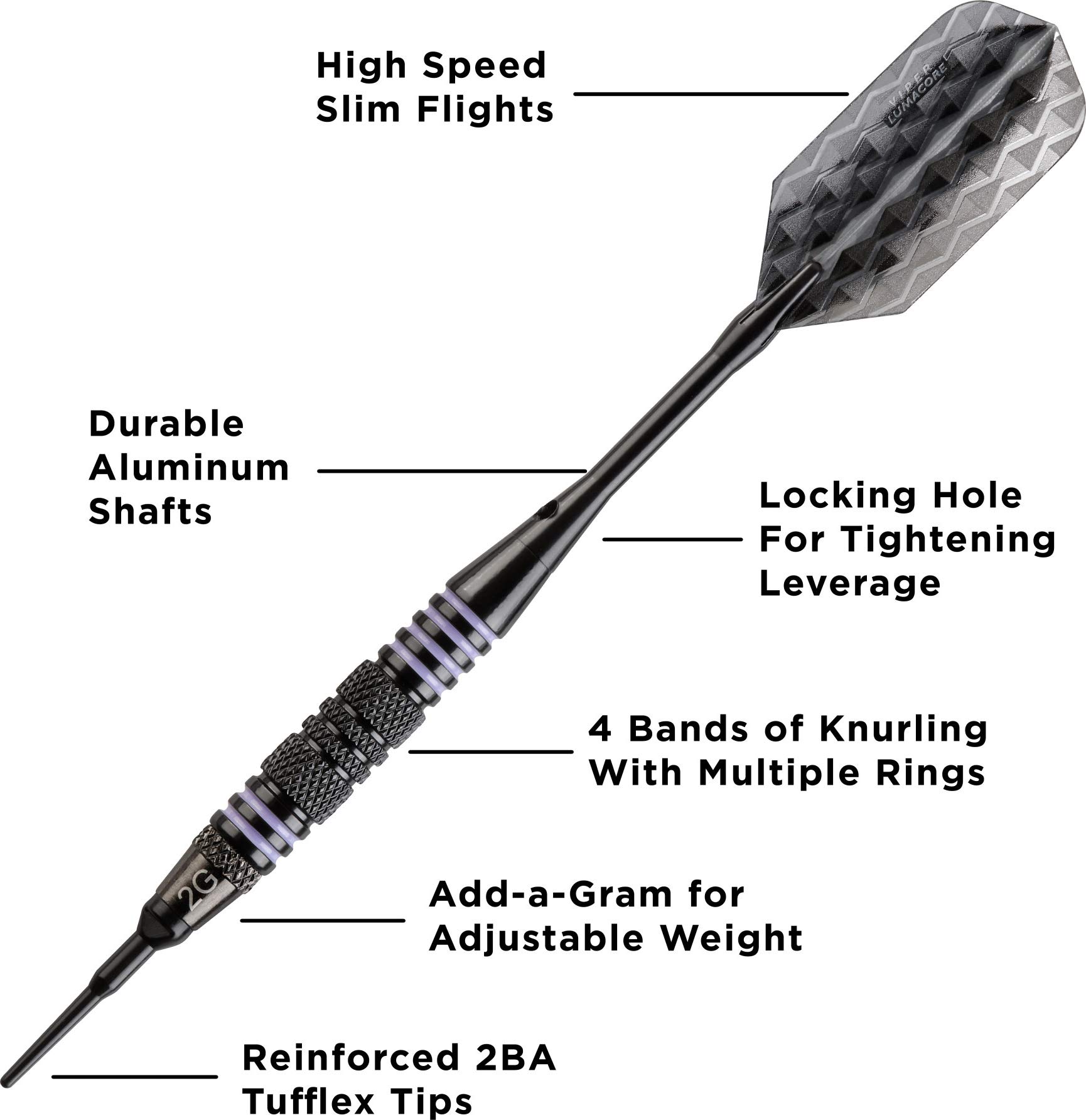 Foto 7 pulgar | Darts Viper Bobcat, Peso Ajustable, Punta Blanda, 16-18 G, Con Funda - Venta Internacional.