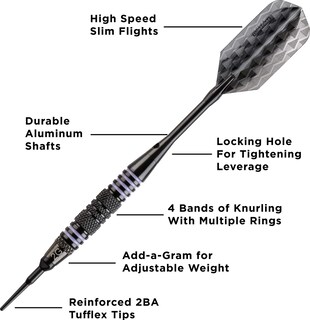 Foto 6 | Darts Viper Bobcat, Peso Ajustable, Punta Blanda, 16-18 G, Con Funda - Venta Internacional.
