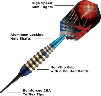 Foto 3 | Juego De 3 Dardos Soft Tip Viper Atomic Bee, 16 G, Azul Con Puntas 2ba - Venta Internacional.