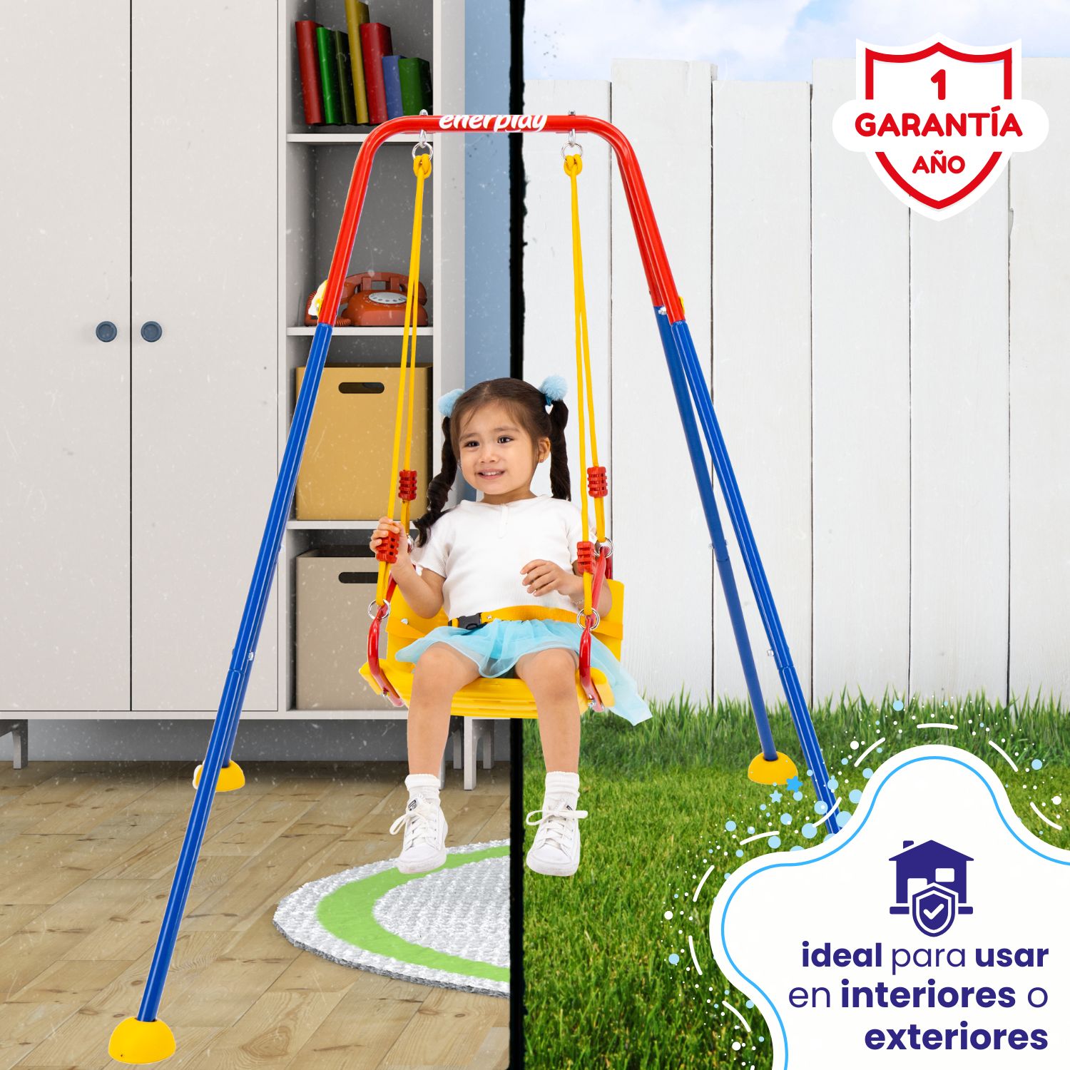 Foto 6 pulgar | Columpio Para Niños Cheyenne, 120x100 Cm - Enerplay
