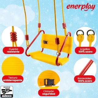 Foto 3 | Asiento Columpio Para Niños Respaldo, 3-6 Años - Enerplay