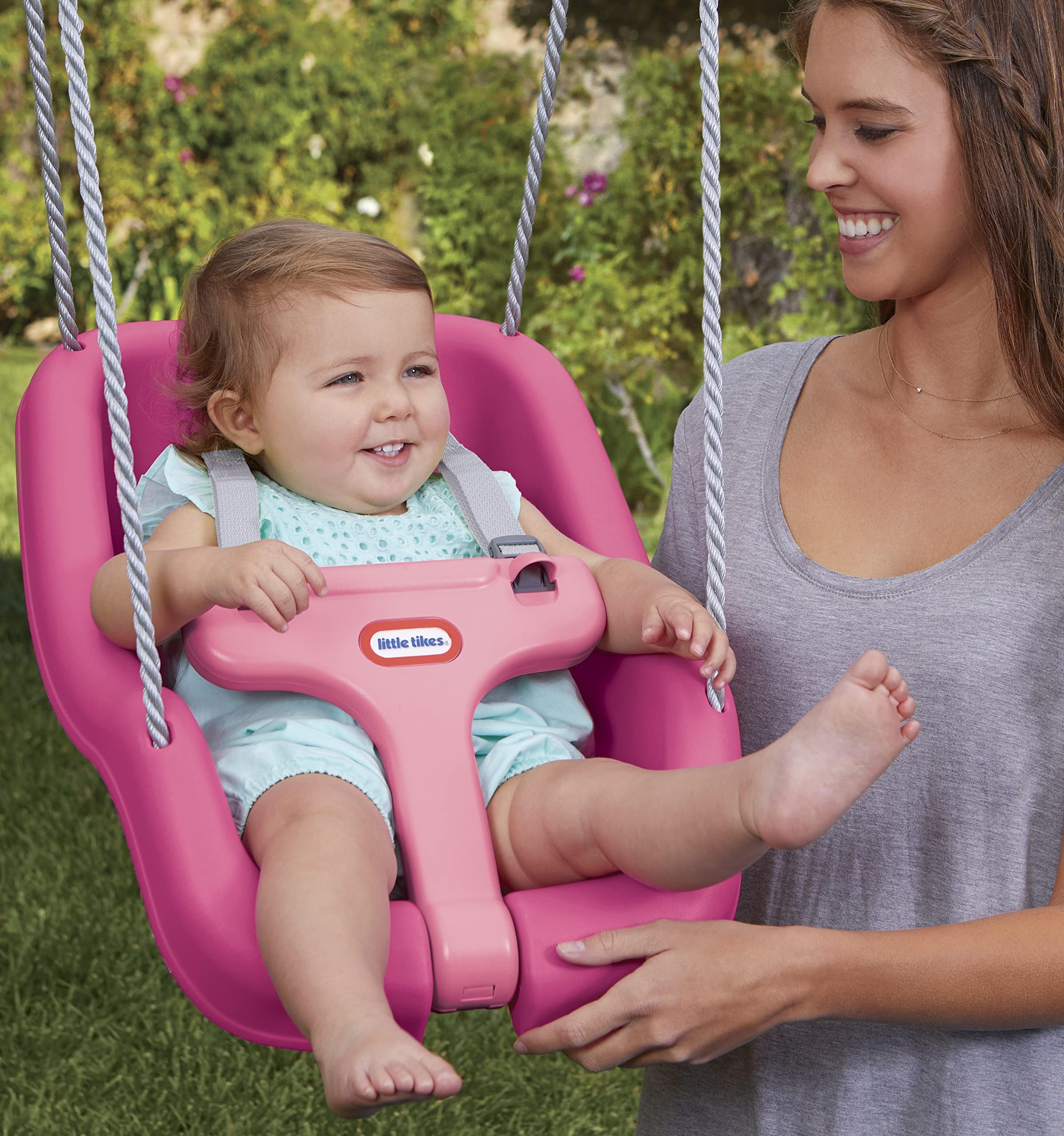 Foto 4 pulgar | Swing Little Tikes Snug 'n Secure, 2 En 1, 9m-4y, Rosa, Con Correas - Venta Internacional.