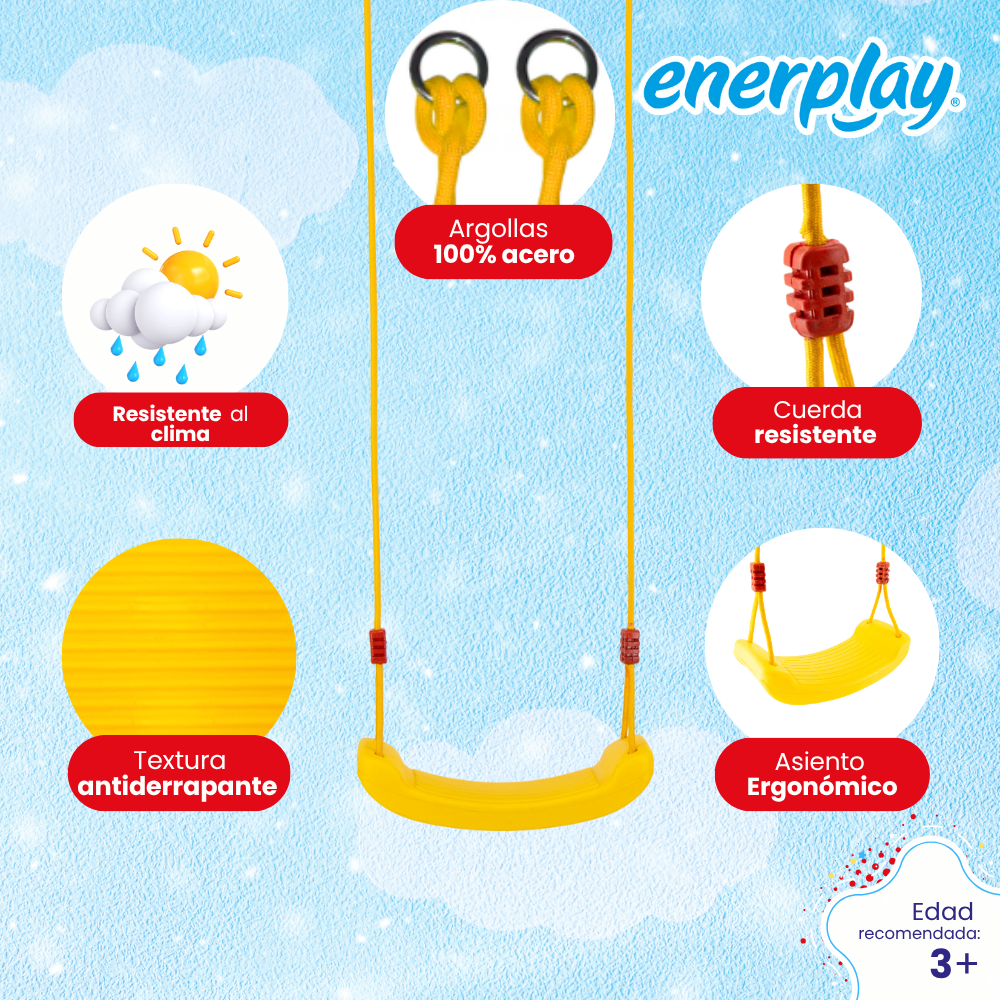 Foto 5 pulgar | Asiento Para Columpio 40 Cm  6-12 Años - Enerplay