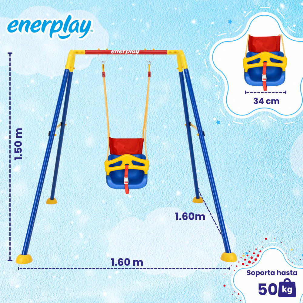 Foto 5 pulgar | Columpio Para Niños Madrid  150x160cm - Enerplay
