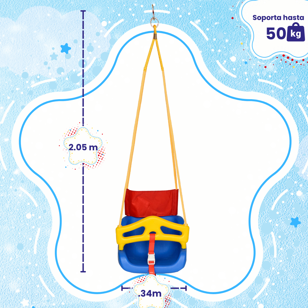 Foto 4 pulgar | Columpio Para Bebe  Asiento Seguro Con Respaldo - Enerplay