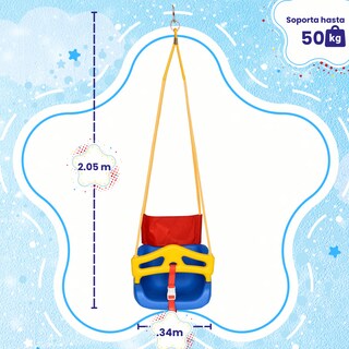 Foto 3 | Columpio Para Bebe Asiento Seguro Con Respaldo - Enerplay