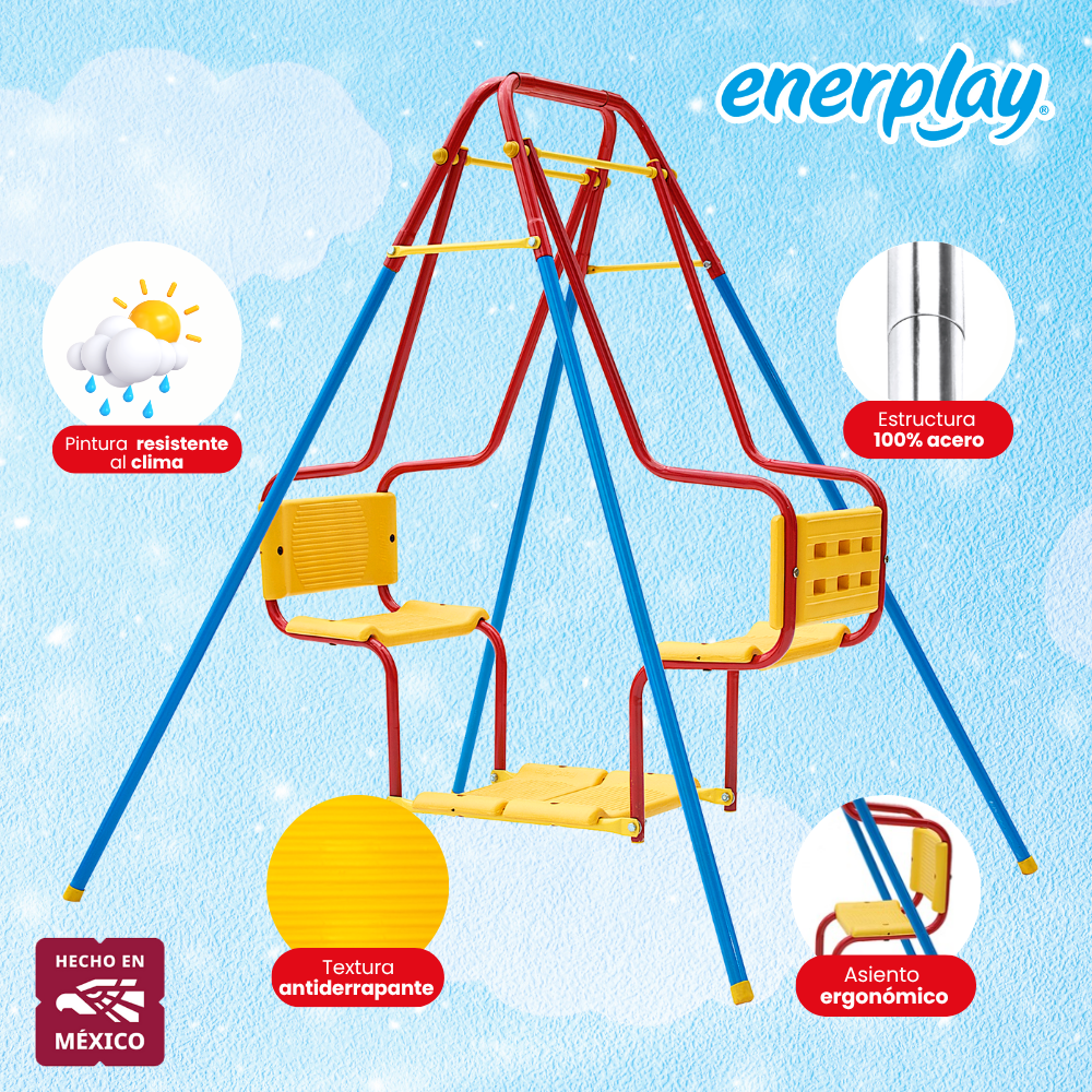 Foto 3 | Columpio Doble Para Niños Twin 130x124 Cm – Enerplay
