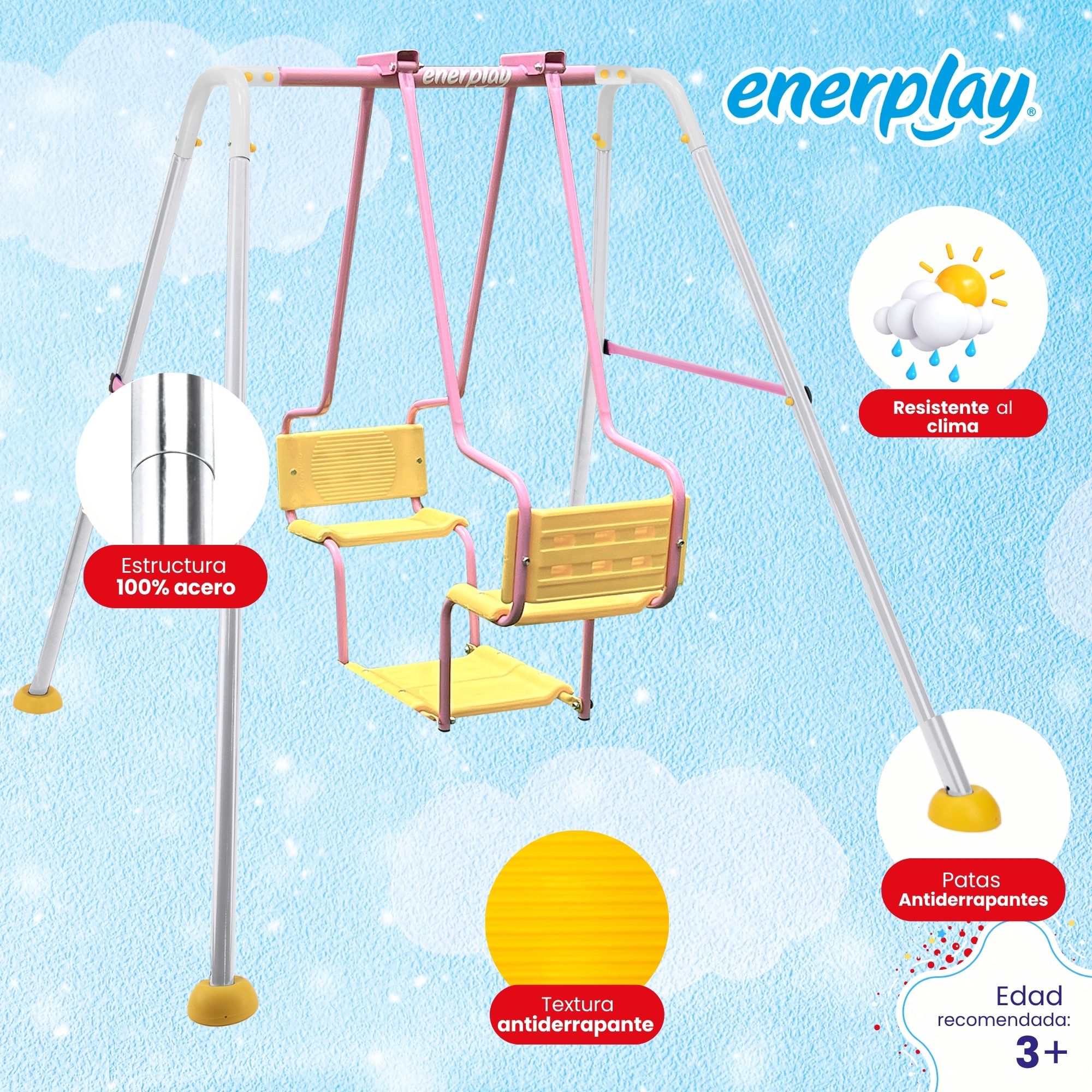 Foto 4 pulgar | Columpio Doble Torino 150x160 Cm - Enerplay