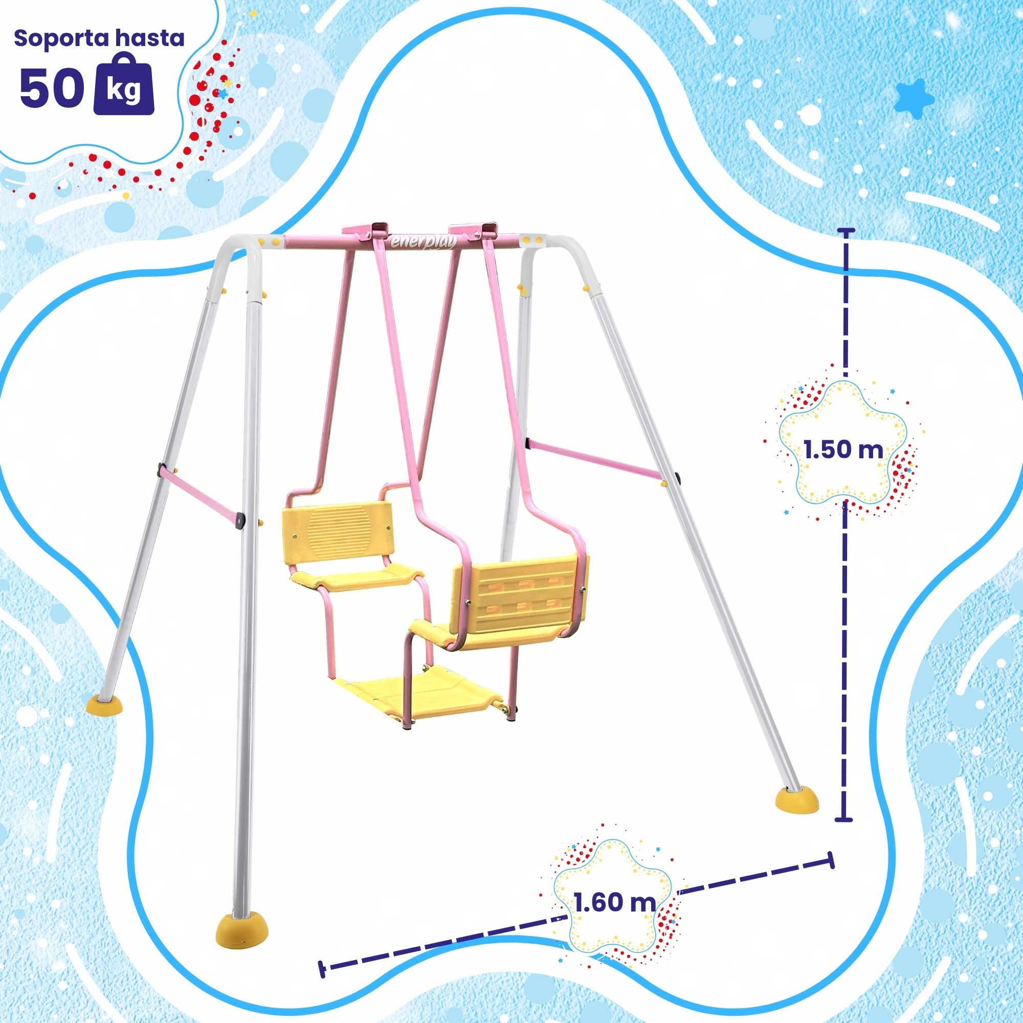 Foto 5 pulgar | Columpio Doble Torino 150x160 Cm - Enerplay
