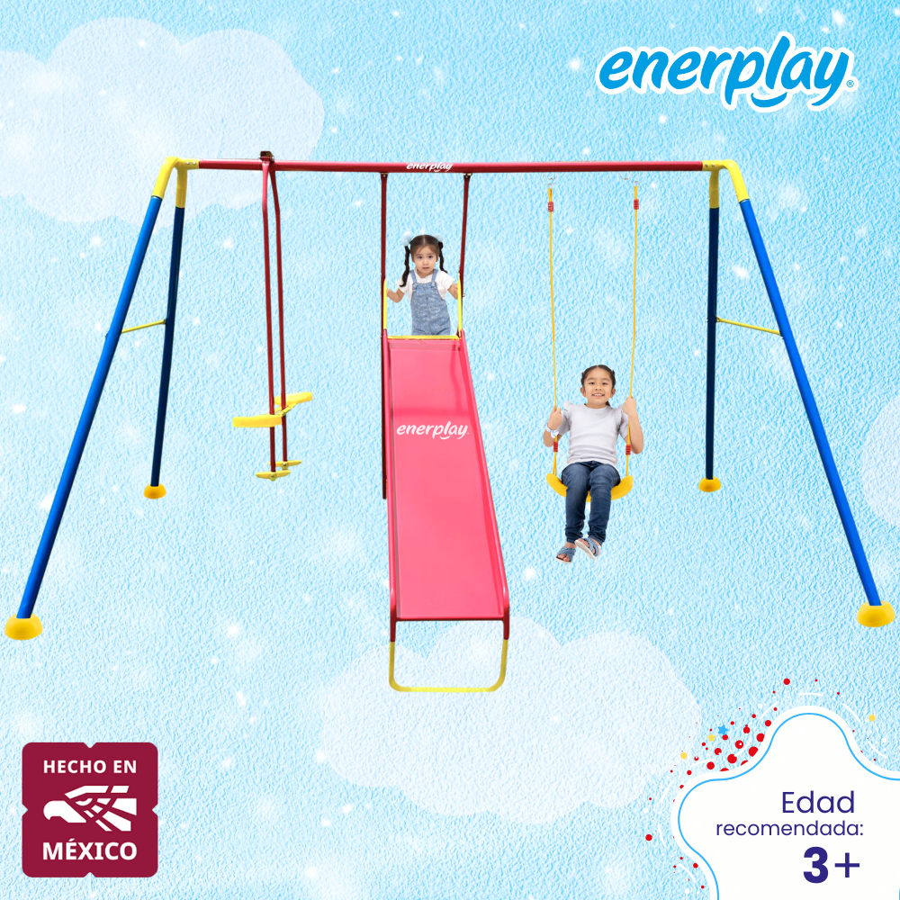 Foto 3 pulgar | Columpio Con Resbaladilla Y Balancín Doble - Enerplay