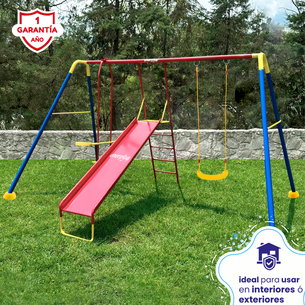 Foto 4 | Columpio Con Resbaladilla Y Balancín Doble - Enerplay