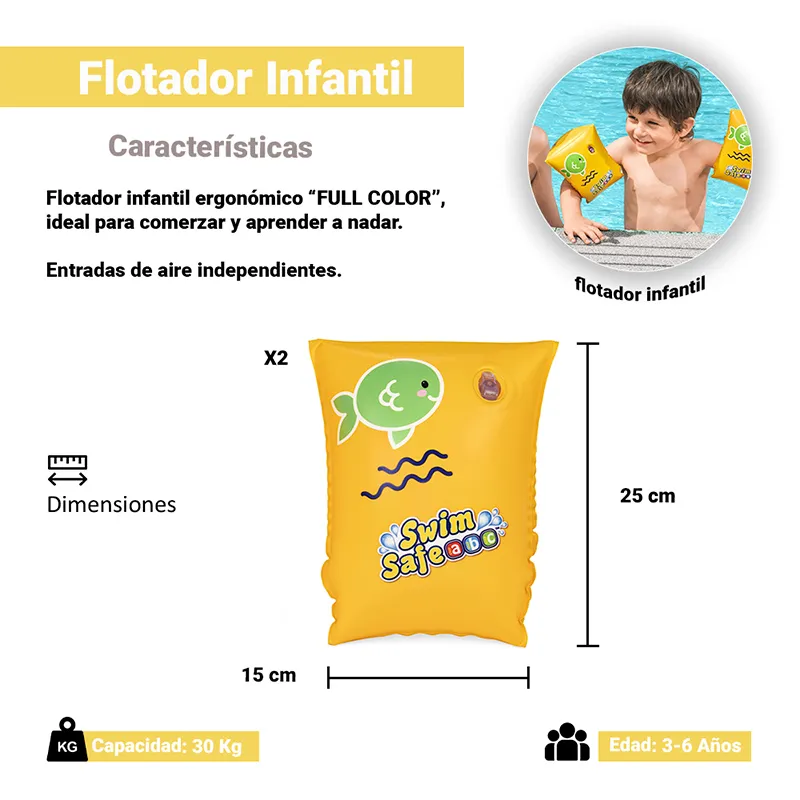 Foto 3 pulgar | Flotis Flotadores Inflables Infantiles De Brazo Swim Safe