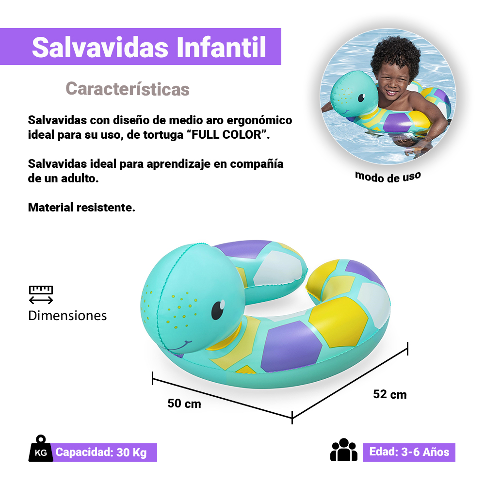 Foto 3 pulgar | Salvavidas Inflable Infantil Animalitos 3 Piezas para Niños