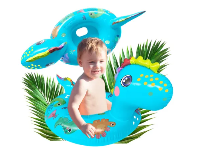 Flotador Inflable de Dinosaurio Con Asiento Para Bebe