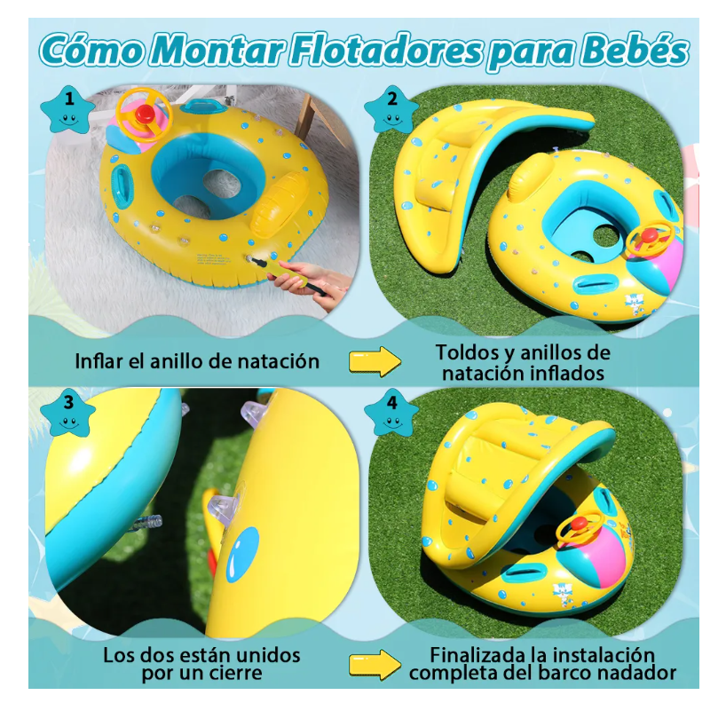 Foto 6 pulgar | Flotador Coche para Bebé