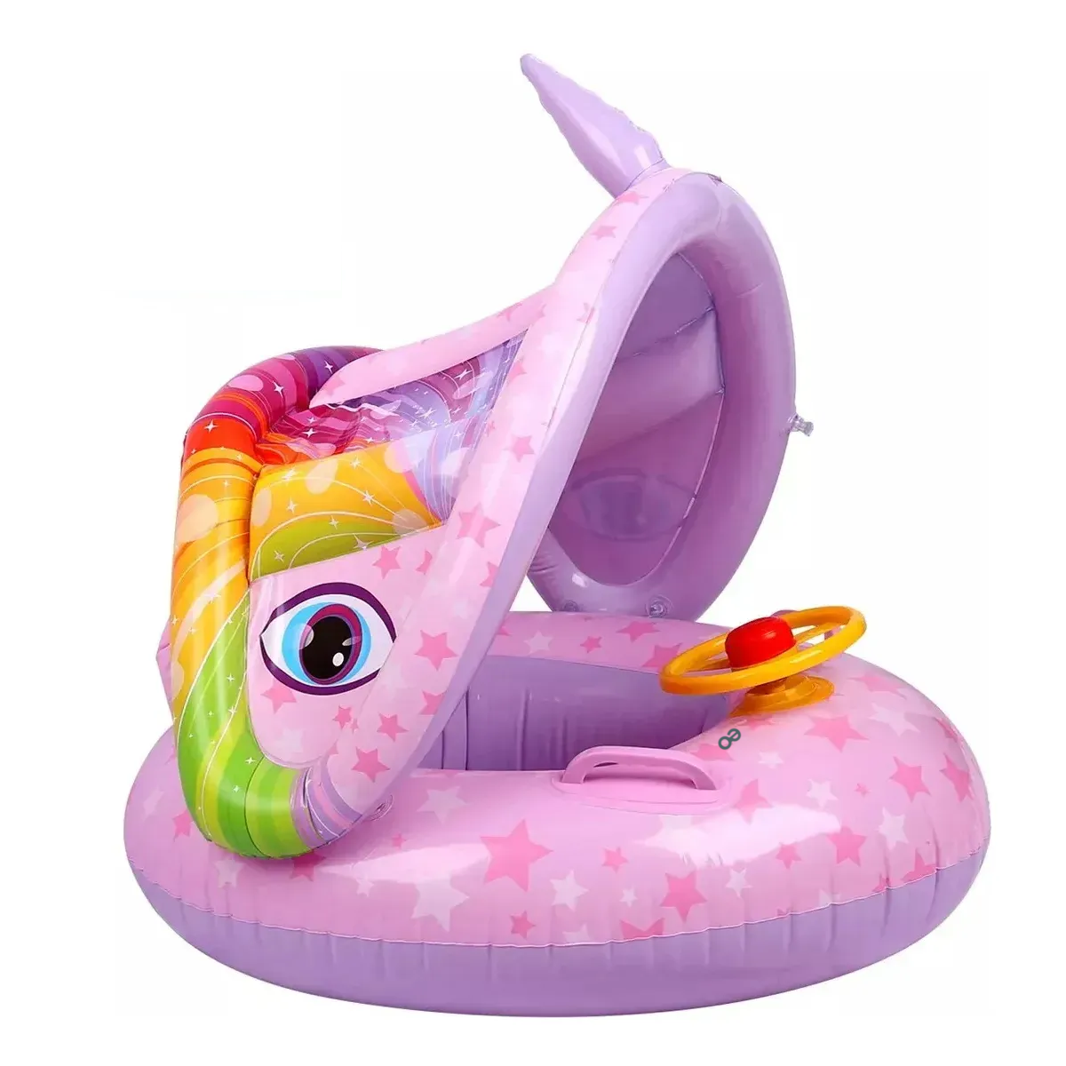 Foto 2 pulgar | Flotador Bebé Niños Salvavidas Flotante Albercas Con Toldo Unicornio Eo Safe Imports Esi-20269 Multicolor