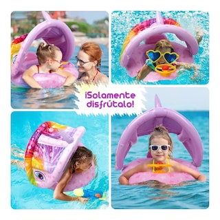 Foto 2 | Flotador Bebé Niños Salvavidas Flotante Albercas Con Toldo Unicornio Eo Safe Imports Esi-20269 Multicolor
