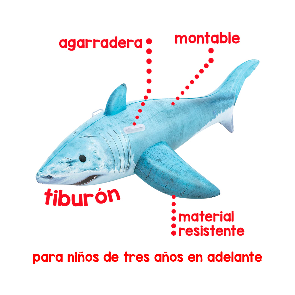 Foto 3 pulgar | Flotador Inflable Infantil Bestway de Tiburón Montable Azul