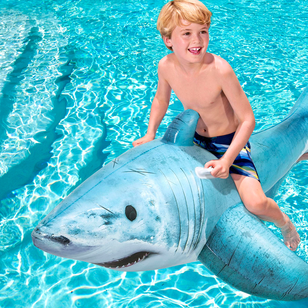 Foto 4 pulgar | Flotador Inflable Infantil Bestway de Tiburón Montable Azul