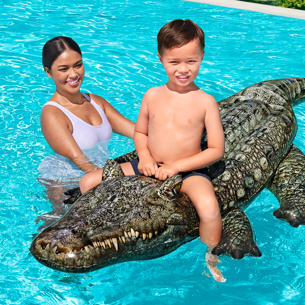 Foto 3 | Flotador Inflable de Cocodrilo Bestway Montable Realistico Plástico Resistente