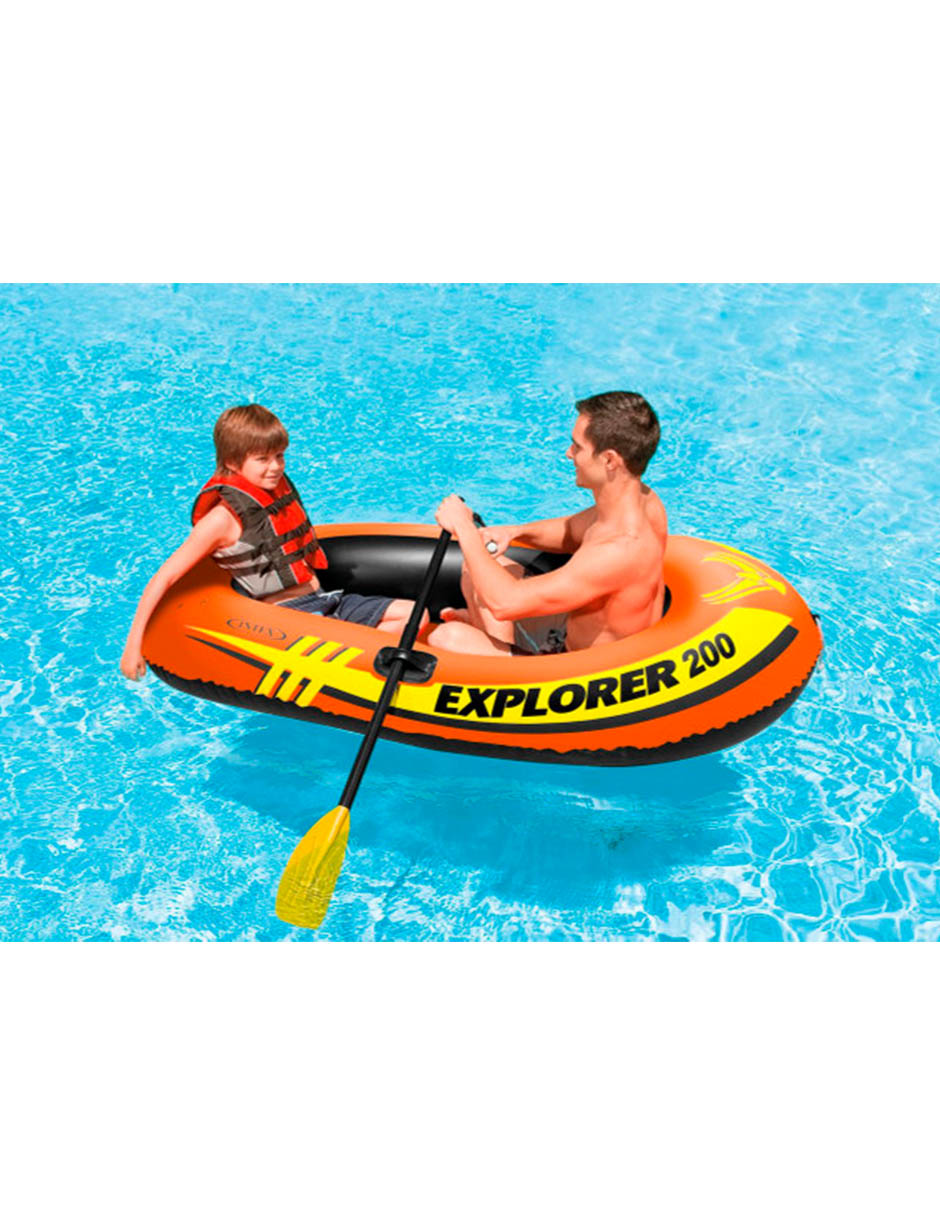 Foto 2 | Lancha Inflable Intex Explorer 200 Anaranjada