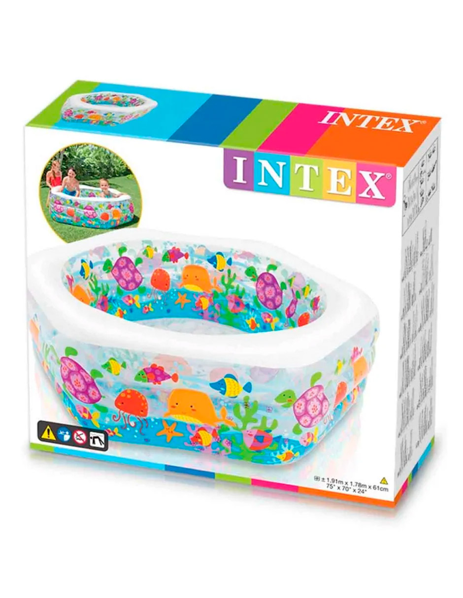 Foto 4 pulgar | Alberca Inflable Hexagonal Intex