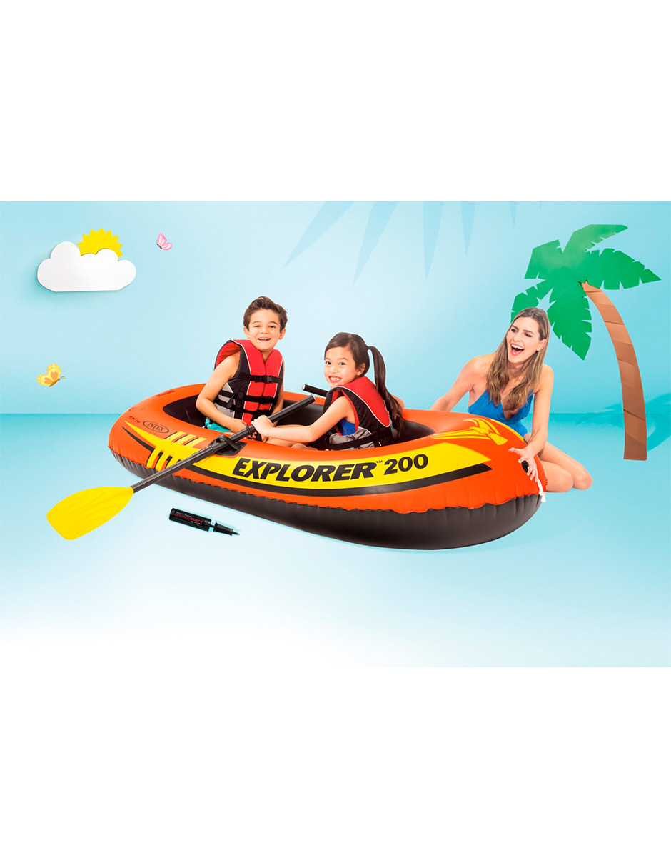 Foto 2 | Lancha  inflable INTEX Explorer 200 Set color Naranja