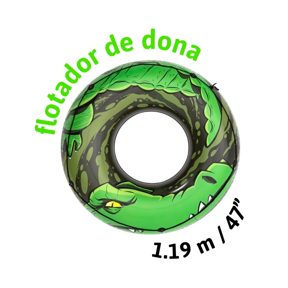 Foto 3 pulgar | Inflable de Dona Bestway Cocodrilo color Verde