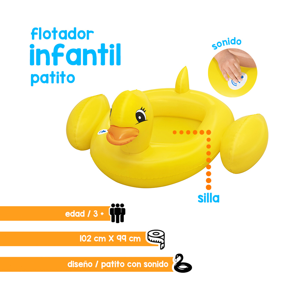 Foto 3 pulgar | Inflable de Pato Bestway color Amarillo Infantil