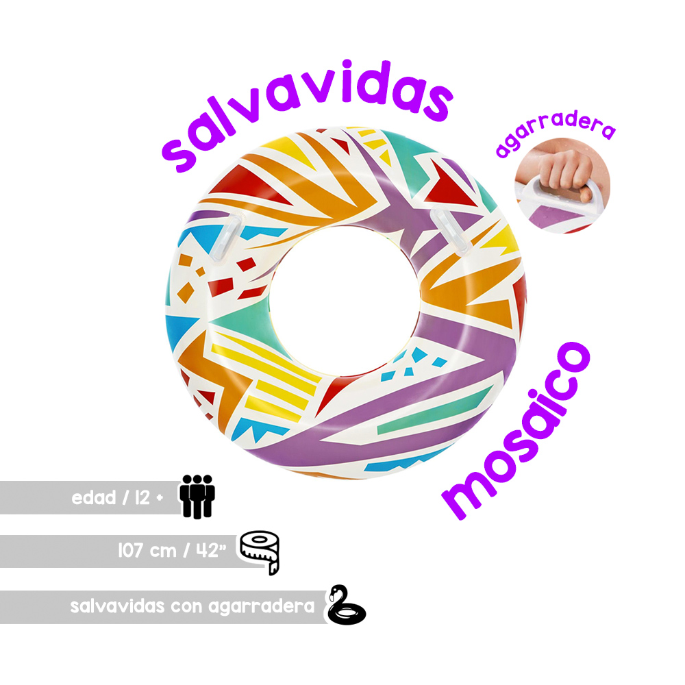 Foto 3 pulgar | Salvavidas Inflable Infantil Bestway 36228-BCO Geométrico