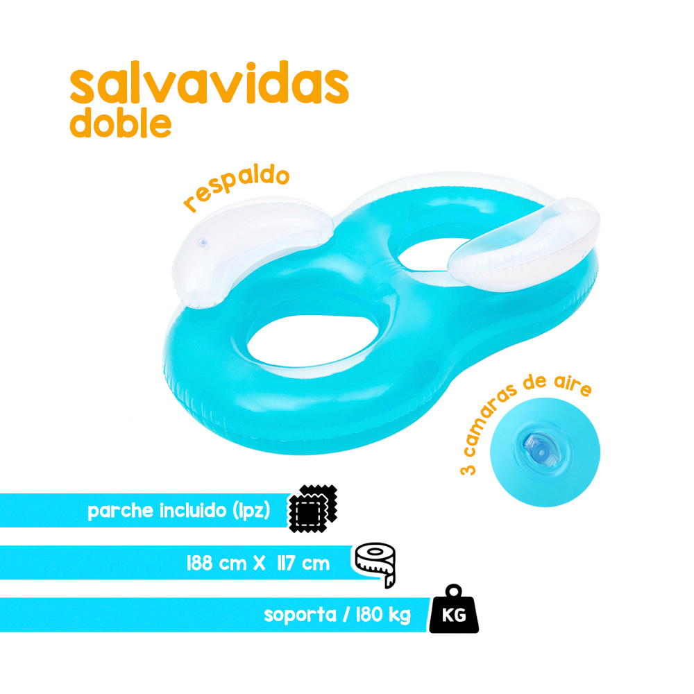 Foto 3 pulgar | Salvavidas  Sillón Flotador Doble Bestway color Azul