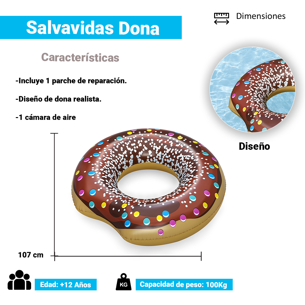 Foto 5 pulgar | Salvavidas Bestway 36118-2 Multicolor 107 cm 2 Piezas - Donas