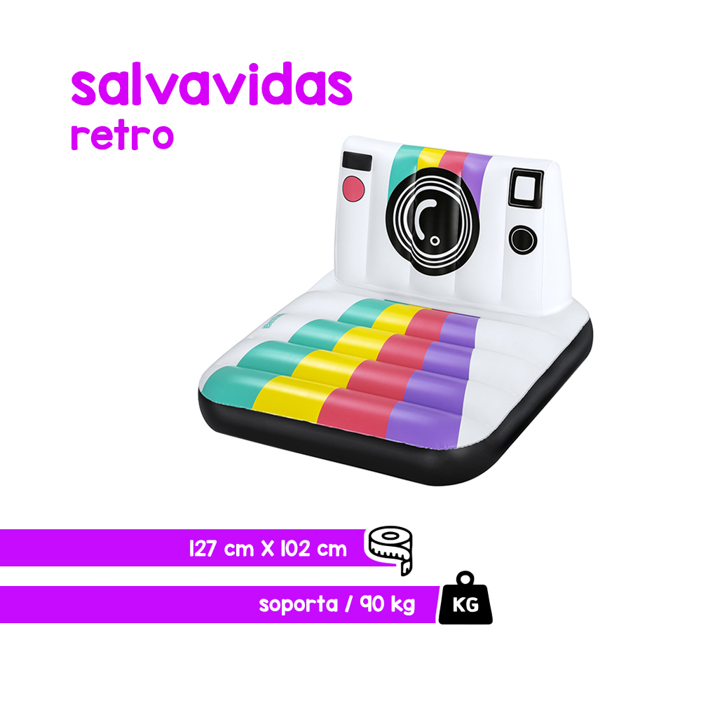 Foto 2 | Salvavidas Bestway 43656 color Blanco - Cámara Polaroid Vintage