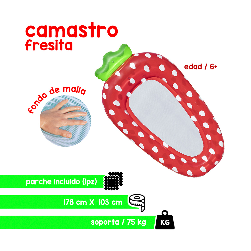 Foto 2 | Cama Camastro Bestway 43644-FRESA color Rojo Montable Inflable Infantil de Plástico Resistente
