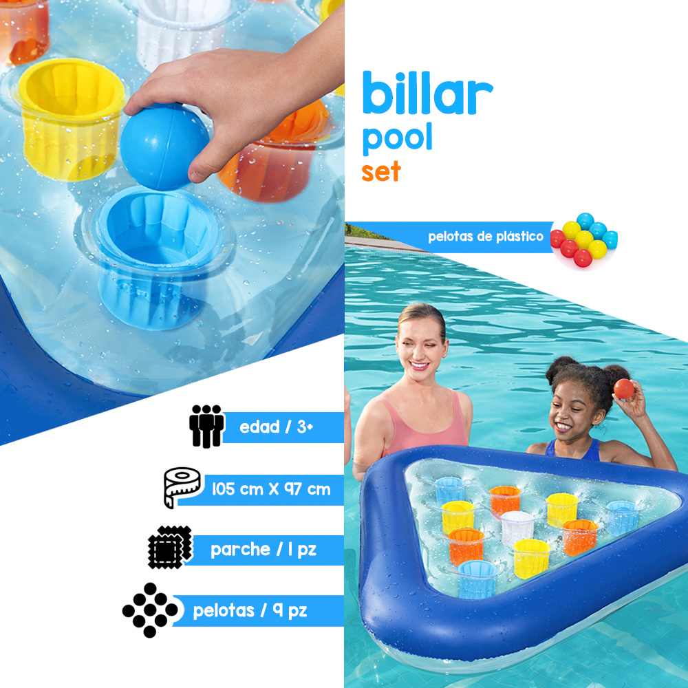 Foto 2 | Tiro De Ping Pong Inflable Para Alberca Con Pelotas Plástico Pvc Resistente Bestway