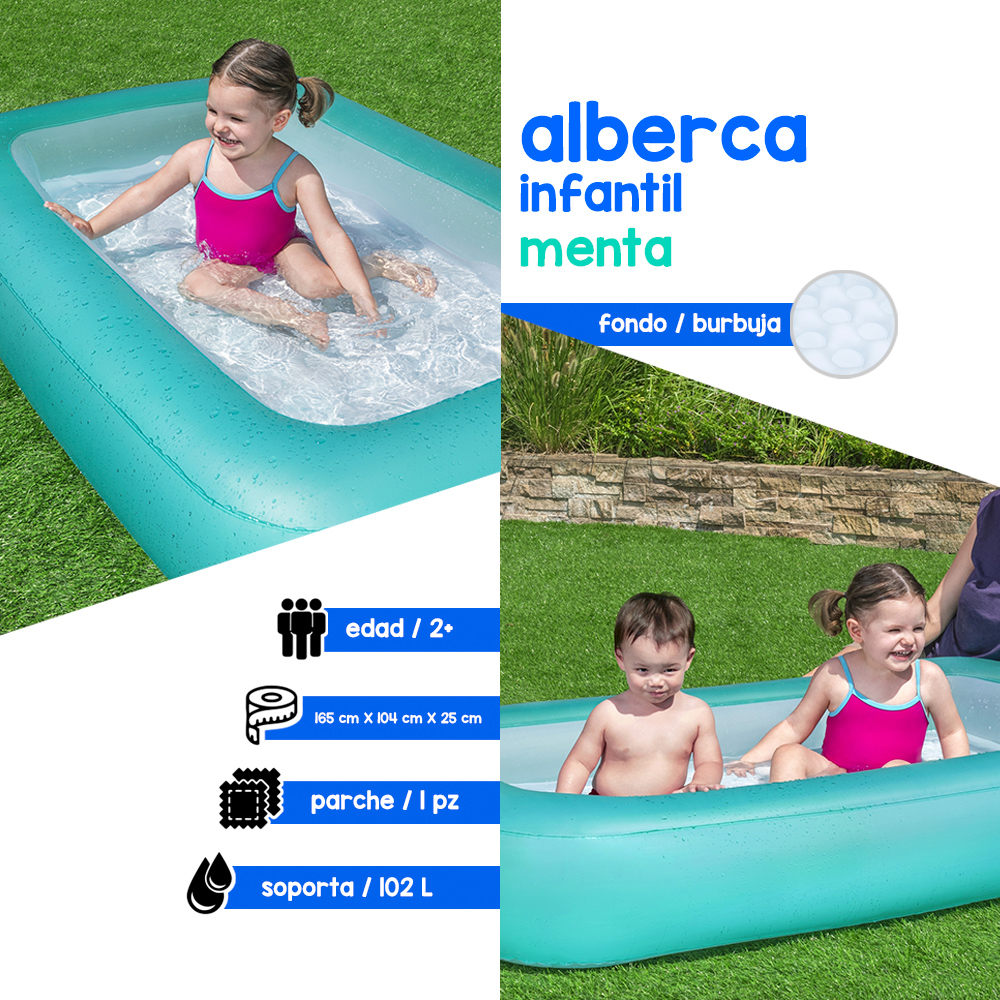 Foto 3 pulgar | Alberca Inflable Infantil Turquesa 102 Lt Plástico Resistente Bestway