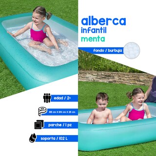 Foto 2 | Alberca Inflable Infantil Turquesa 102 Lt Plástico Resistente Bestway