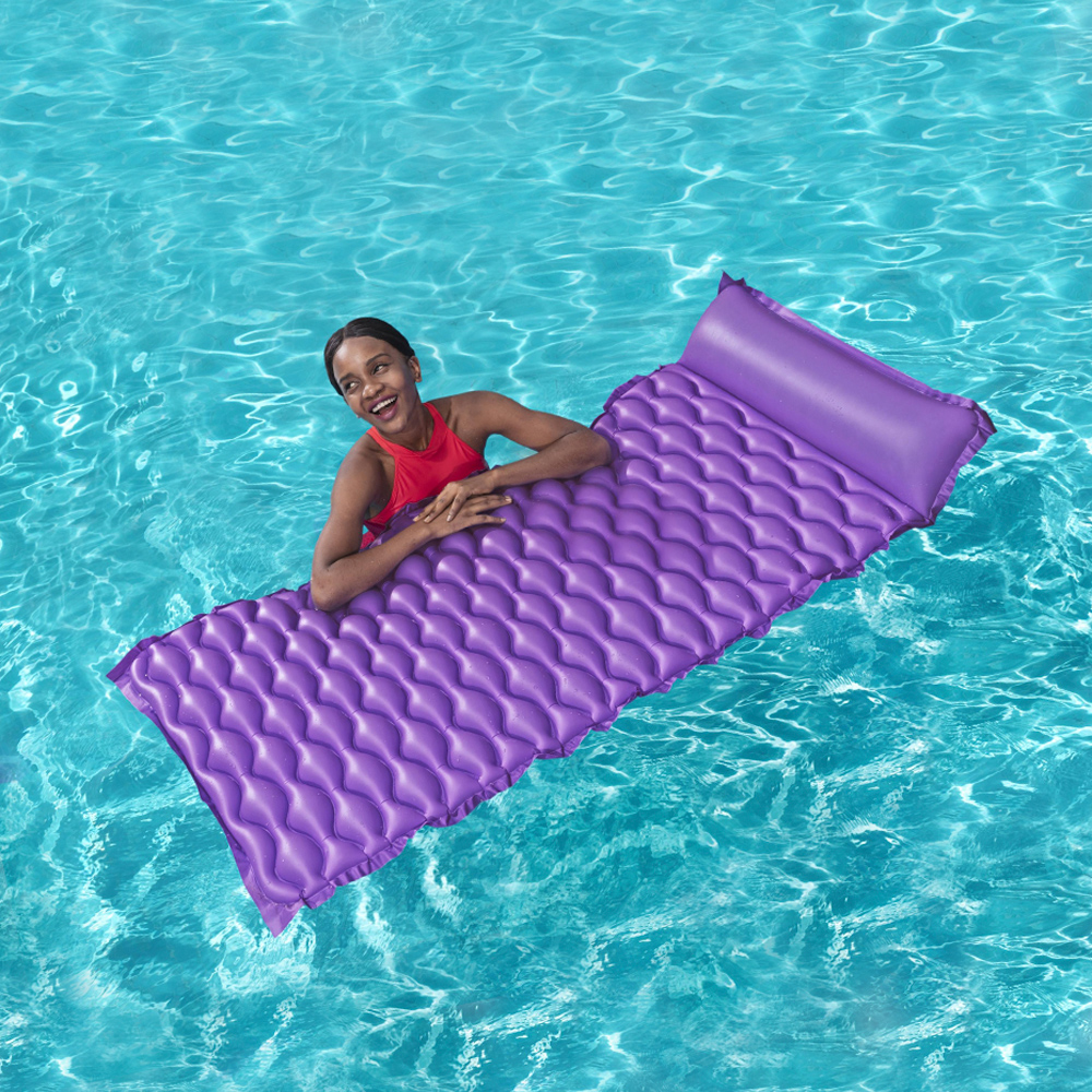 Foto 3 | Cama Montable Flotador Inflable Morado Plástico Resistente Enrollable Bestway